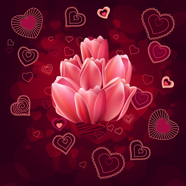 free vector Pink roses red roses vector